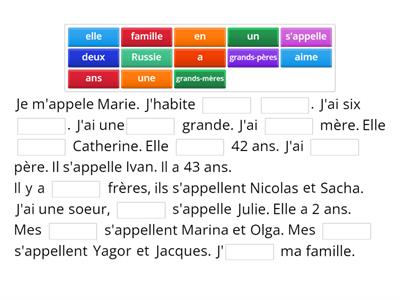 Text a trou "ma famille"