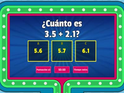 Suma y Resta de Decimales