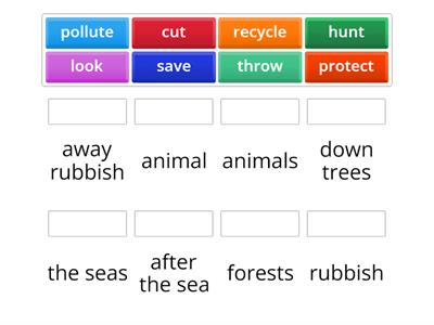 Go Getter 4. Unit 6. Environment verbs 