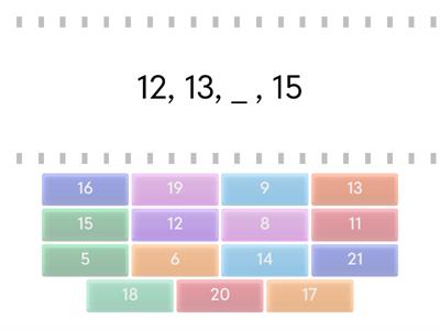 Missing number sequences 0-20