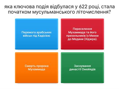 Арабські халіфати всес.іст. 7 клас