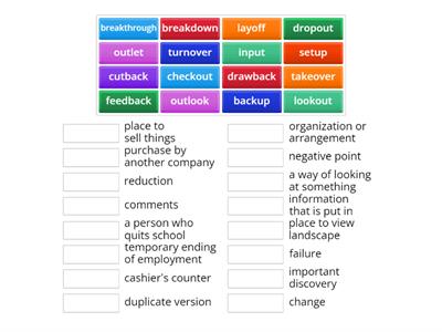 Compound nouns (verb+prep.)