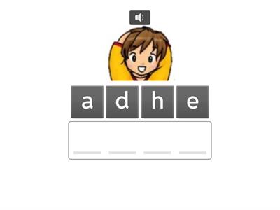 Kid's Box 3 Unit 5 - Body parts (anagram)