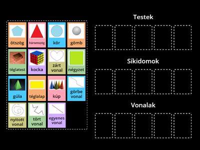 Testek, síkidomok, vonalak