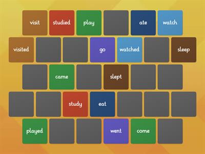 Matching pairs - present and past tense verbs 