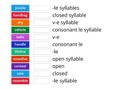 syllable match up