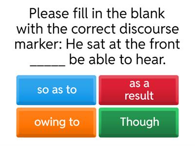 Discourse Markers Exercises