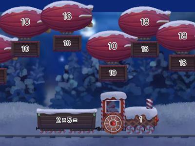 Умножение на 2 "Рождественский поезд"