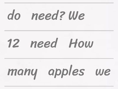 UNSCRAMBLE HOW MUCH- HOW MANY UNIT 5