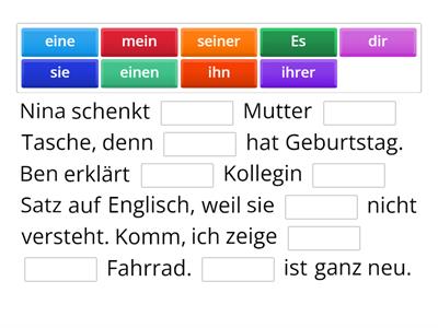 A2 L1 Verben mit Dativ und Akkusativ