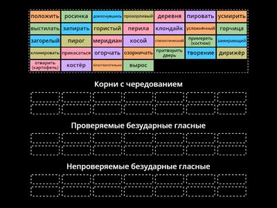 Чередующиеся корни и омониичные им
