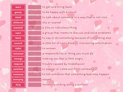 Unit 3 Reading 1 Match Up