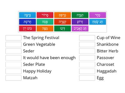 Passover Vocabulary Game