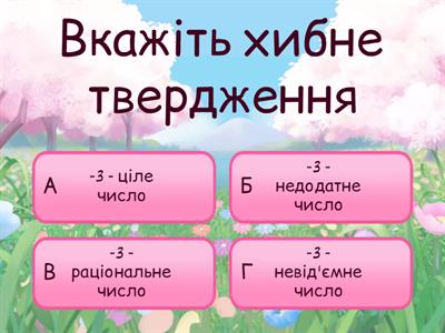  тест до теми "Раціональні числа та дії над ними"