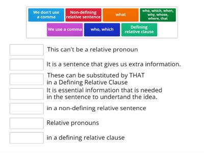 Defining and non-defining relative clauses