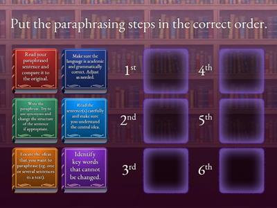 Basic paraphrasing steps