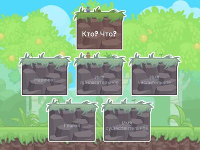 Нажми на ту часть речи, которой подойдут вопросы, показанные на блоке выше. 