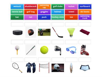 Vocabulary 2 sport equipments