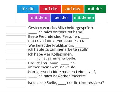 Relativsätze mit Präposition 