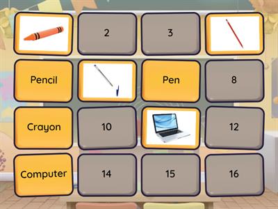 Classroom objects 1º