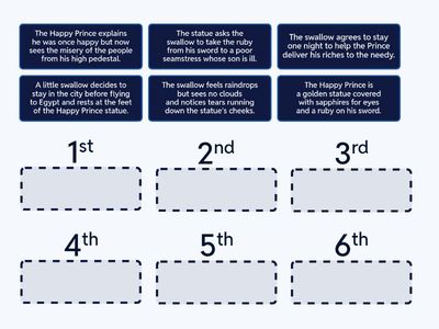 ARRANGE THE EVENTS IN ORDER - THE HAPPY PRINCE