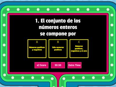 Conjunto de los números enteros 