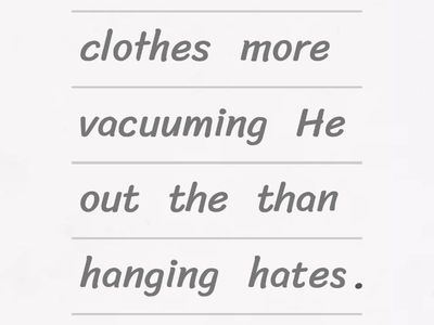 Present Continuous (household chores). 