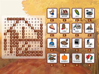 Word Search - Thanksgiving