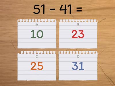 Maths - Two-digit subtraction