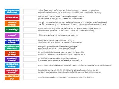 мінливість, мутації  9 кл