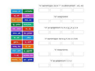  Rz i ż; zasady pisowni