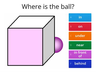 Prepositions - in on under next to over