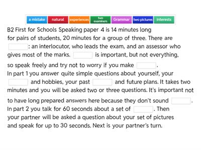 FCE Speaking Paper Overview