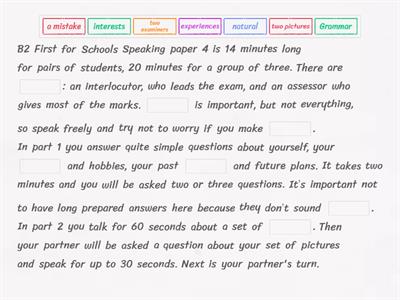 FCE Speaking Paper Overview