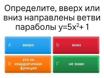 Квадратичная функция и ее свойства 