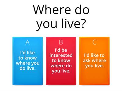 Direct and Indirect Question Quiz