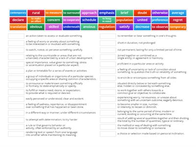 module E vocabulary review