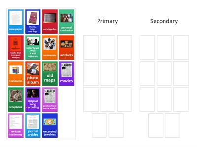 Primary and Secondary Sources try out 