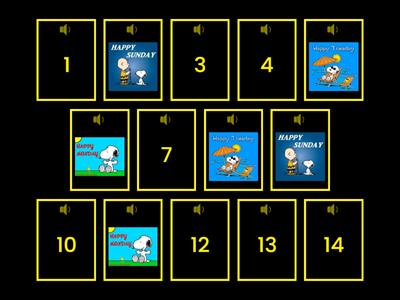 Days of the Week Matching Snoopy