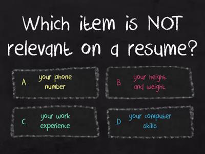 What is relevant on a Resume?