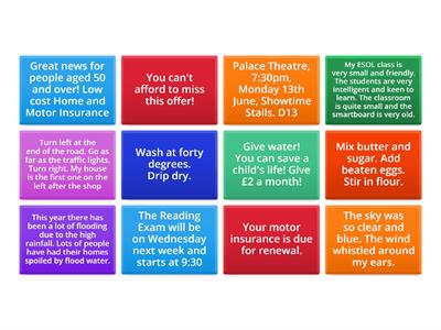 Purpose of Text - Reading Exam 