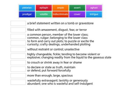 Unit 5 Sadlier Vocabulary Level C