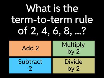 Term-to-Term Rule Quiz