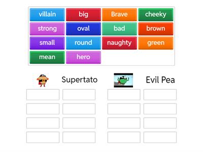 Adjective sorting Supertato