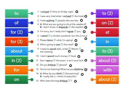  Verb + preposition (EF Pre)