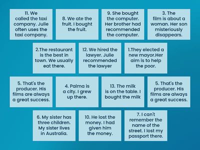 Defining Relative Clauses 