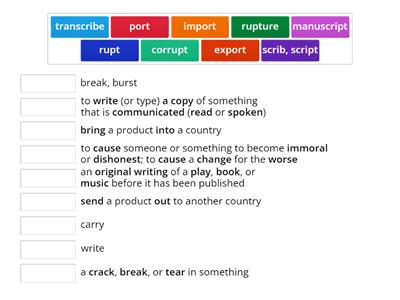 Practice 2: Port, Rupt, Scrib-Script