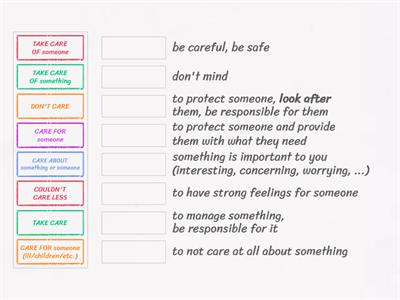 Expressions with "care"