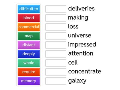HN 3 Unit 2 Vocabulary Revision Collocation halves