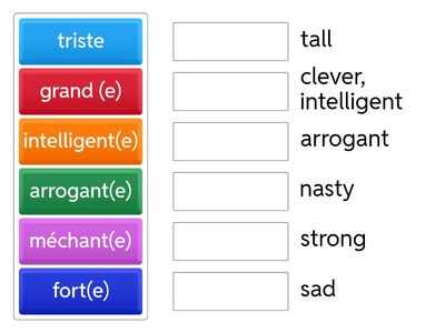 Adjectifs de personnalité